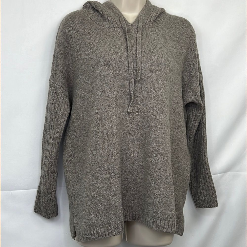 Pure Jill Taupe hooded pull-on sweater NWOT size medium petite